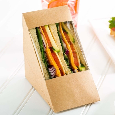 Биоразлагаемый мешок сэндвича треугольника коробки упаковки еды бургера одноразовый