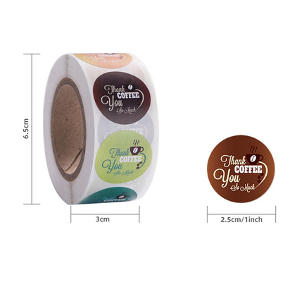 Наклейка для упаковки пищевых продуктов Die Cut для логотипа бумажного стаканчика кофе на заказ 60 мл 80 мл
