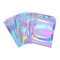 Custom Rainbow Holographic Resealable Paper Pouchs Ziplock Bag